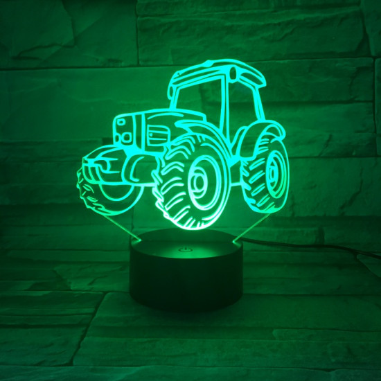 Traktor 7 színű 3D led lámpa