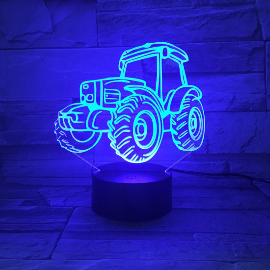 Traktor 7 színű 3D led lámpa