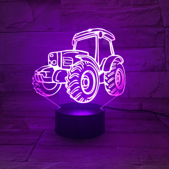 Traktor 7 színű 3D led lámpa
