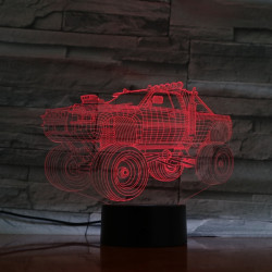 Monster Truck  7 színű  3D led lámpa