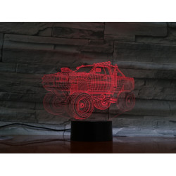 Monster Truck  7 színű  3D led lámpa