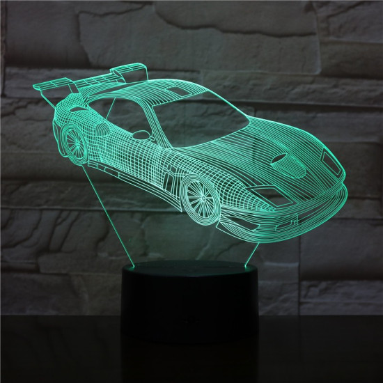 Rally Autó  7 színű 3D led lámpa