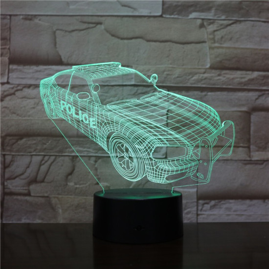 Rendőrautó  7 színű 3D led lámpa