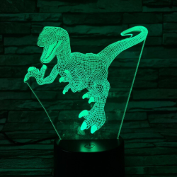 Velociraptor 7 színű 3D led lámpa