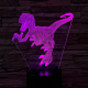 Velociraptor 7 színű 3D led lámpa