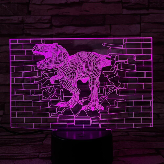 T-Rex fal 3D led lámpa