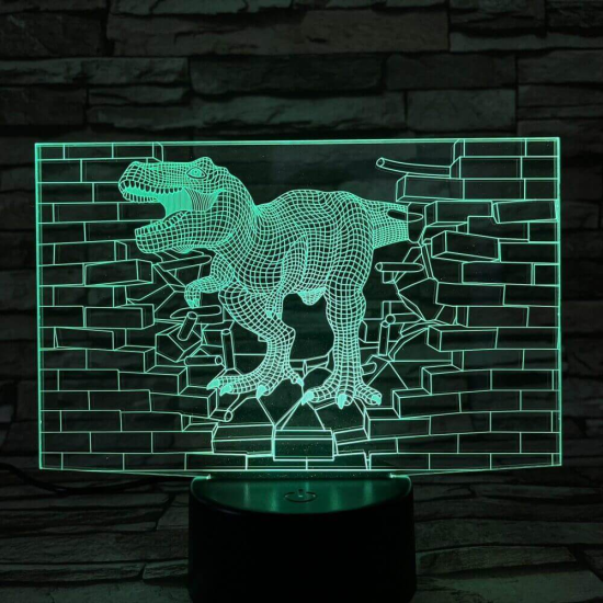T-Rex fal 3D led lámpa