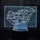 Magyarország 7 színű 3D led lámpa