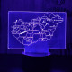 Magyarország 7 színű 3D led lámpa