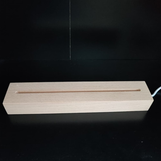 Névtábla céges logóval 20 cm fa talppal 7 színű 3D led lámpa