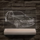 BMW 3 E90 egyedi rendszámmal személyre szabott 20 cm fa talppal 7 színű 3D led lámpa