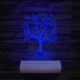 Családfa személyre szabott fatalppal 7 színű 3D led lámpa