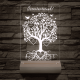 Családfa személyre szabott fatalppal 7 színű 3D led lámpa
