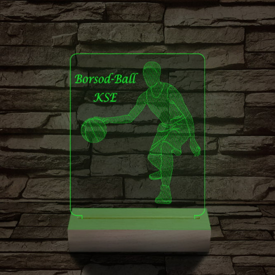 Kosaras személyre szabott 20 cm fa talppal 7 színű 3D led lámpa