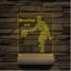 Kosaras személyre szabott 20 cm fa talppal 7 színű 3D led lámpa