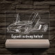 Lamborghini Aventador egyedi rendszámmal személyre szabott 20 cm fa talppal 7 színű 3D led lámpa
