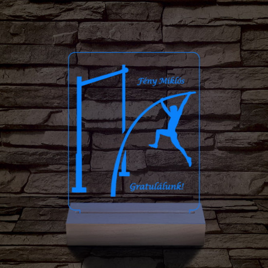 Rúdugró személyre szabott 20 cm fa talppal 7 színű 3D led lámpa