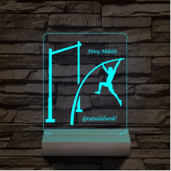 Rúdugró személyre szabott 20 cm fa talppal 7 színű 3D led lámpa