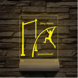 Rúdugró személyre szabott 20 cm fa talppal 7 színű 3D led lámpa