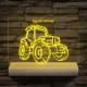 Traktor személyre szabott 20 cm fa talppal 7 színű 3D led lámpa