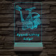 Horgász orsó a legjobb horgásznak 20 cm fa talppal 7 színű 3D led lámpa