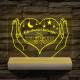 Éjszakai fény gyerekeknek személyre szabott 20 cm fa talppal 7 színű 3D led lámpa