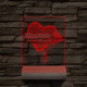 Szív rózsa személyre szabott 20 cm fa talppal 7 színű 3D led lámpa