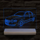 Audi A5 egyedi rendszámmal személyre szabott 20 cm fa talppal 7 színű 3D led lámpa