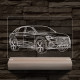 Audi Q3 egyedi rendszámmal személyre szabott 20 cm fa talppal 7 színű 3D led lámpa