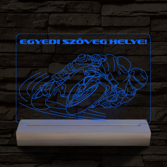 Motoros személyre szabott 20 cm fa talppal 7 színű 3D led lámpa