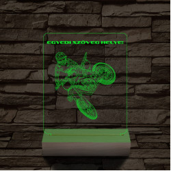 Cross Motoros személyre szabott 20 cm fa talppal 7 színű 3D led lámpa