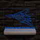 F14 vadászgép személyre szabott 20 cm fa talppal 7 színű 3D led lámpa