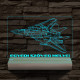 F14 vadászgép személyre szabott 20 cm fa talppal 7 színű 3D led lámpa