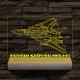 F14 vadászgép személyre szabott 20 cm fa talppal 7 színű 3D led lámpa