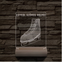 Korcsolya személyre szabott 20 cm fa talppal 7 színű 3D led lámpa