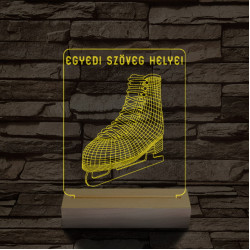 Korcsolya személyre szabott 20 cm fa talppal 7 színű 3D led lámpa