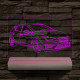 Seat Leon egyedi rendszámmal személyre szabott 20 cm fa talppal 7 színű 3D led lámpa
