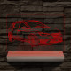 Seat Leon egyedi rendszámmal személyre szabott 20 cm fa talppal 7 színű 3D led lámpa