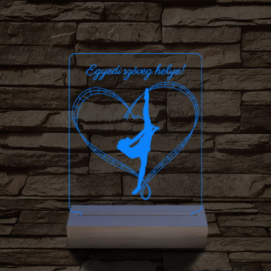 Szertorna személyre szabott 20 cm fa talppal 7 színű 3D led lámpa