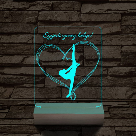 Szertorna személyre szabott 20 cm fa talppal 7 színű 3D led lámpa