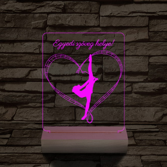 Szertorna személyre szabott 20 cm fa talppal 7 színű 3D led lámpa