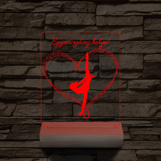 Szertorna személyre szabott 20 cm fa talppal 7 színű 3D led lámpa