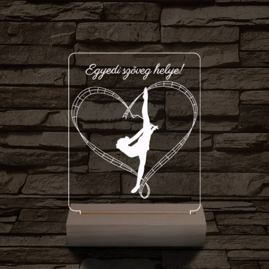 Szertorna személyre szabott 20 cm fa talppal 7 színű 3D led lámpa