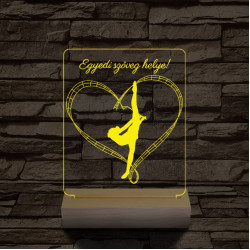 Szertorna személyre szabott 20 cm fa talppal 7 színű 3D led lámpa