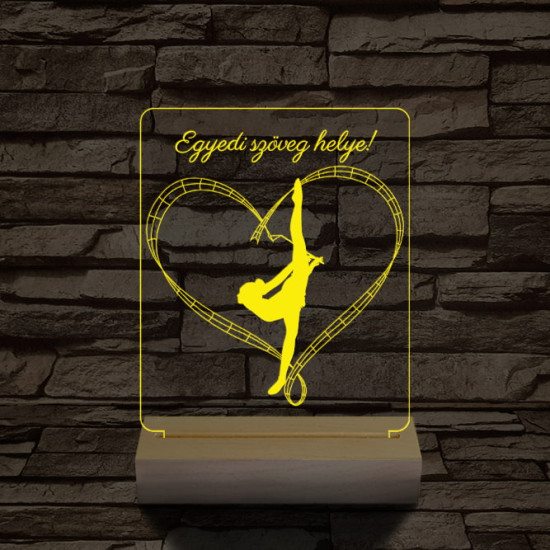 Szertorna személyre szabott 20 cm fa talppal 7 színű 3D led lámpa