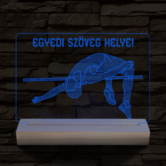 Magasugró személyre szabott 20 cm fa talppal 7 színű 3D led lámpa
