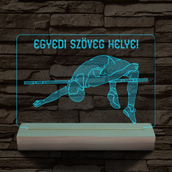 Magasugró személyre szabott 20 cm fa talppal 7 színű 3D led lámpa