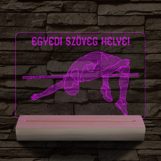 Magasugró személyre szabott 20 cm fa talppal 7 színű 3D led lámpa
