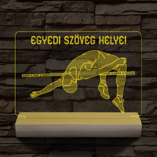 Magasugró személyre szabott 20 cm fa talppal 7 színű 3D led lámpa