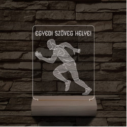 Futó személyre szabott 20 cm fa talppal 7 színű 3D led lámpa